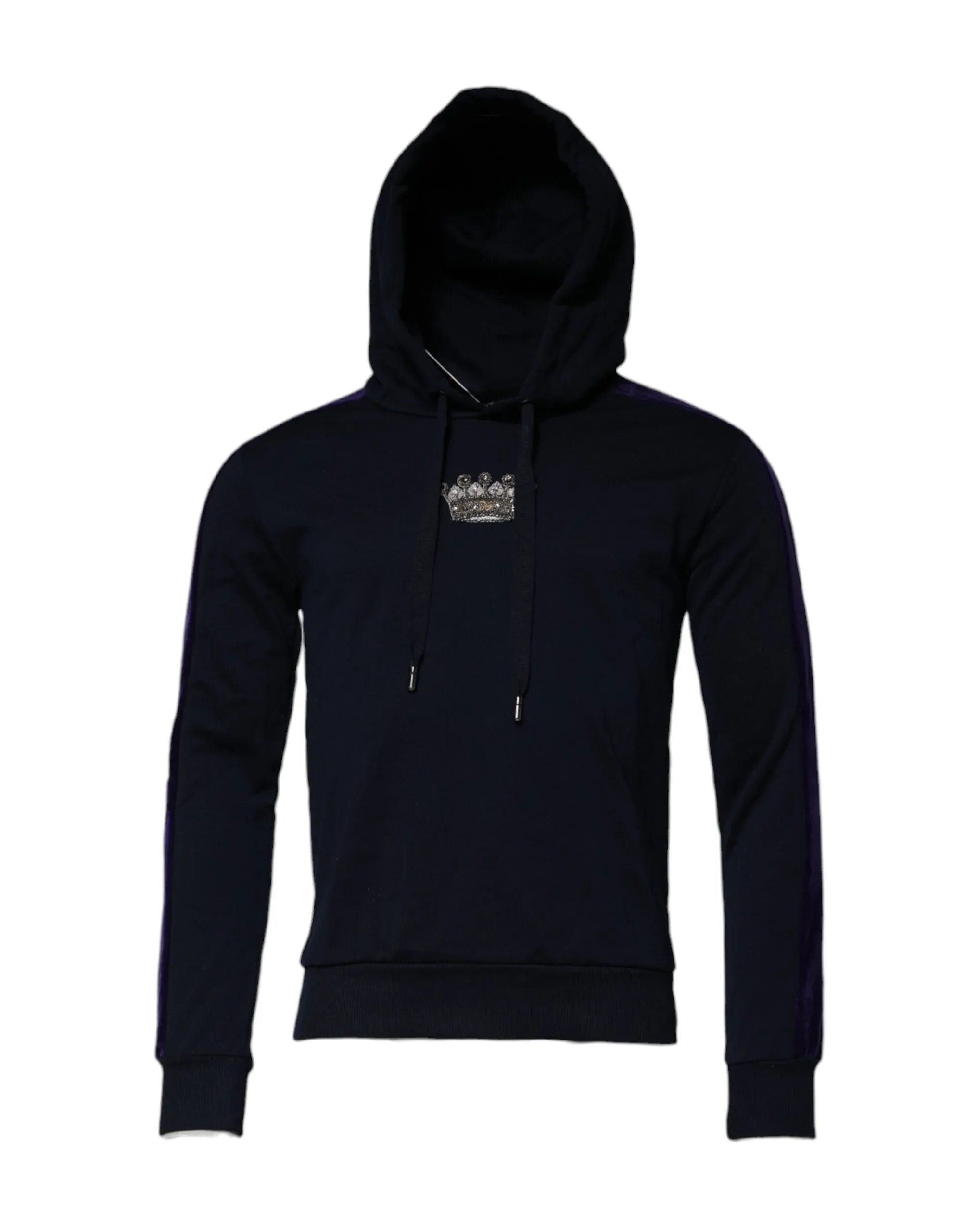 Dolce & Gabbana Black Crown Cotton Hooded Sweatshirt Sweater - Zeiniez