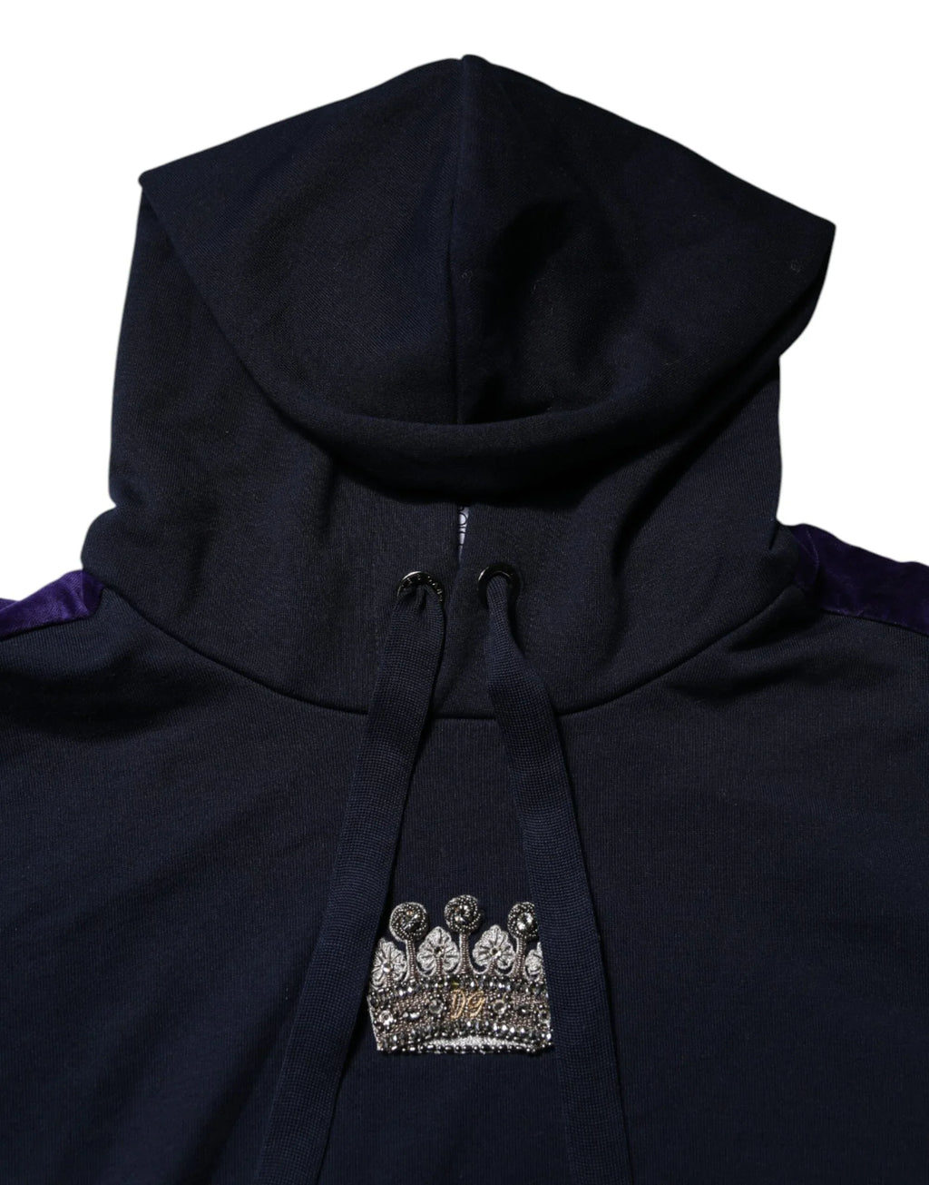 Dolce & Gabbana Black Crown Cotton Hooded Sweatshirt Sweater - Zeiniez