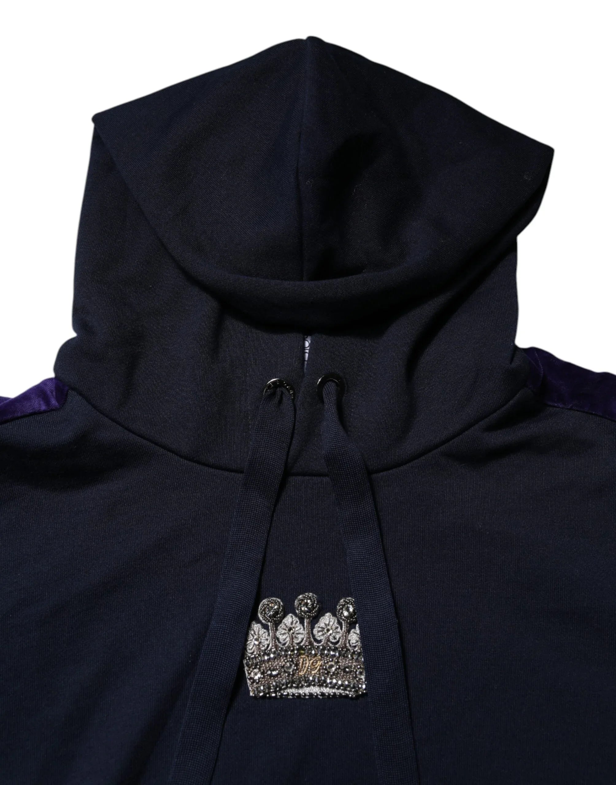 Dolce & Gabbana Black Crown Cotton Hooded Sweatshirt Sweater - Zeiniez