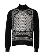 Dolce & Gabbana Black White Bandana Print Full Zip Sweater - Zeiniez