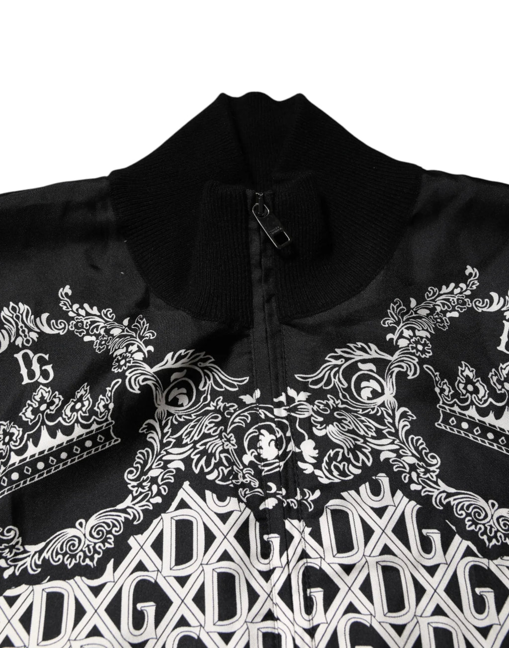 Dolce & Gabbana Black White Bandana Print Full Zip Sweater - Zeiniez