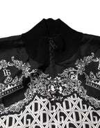 Dolce & Gabbana Black White Bandana Print Full Zip Sweater - Zeiniez