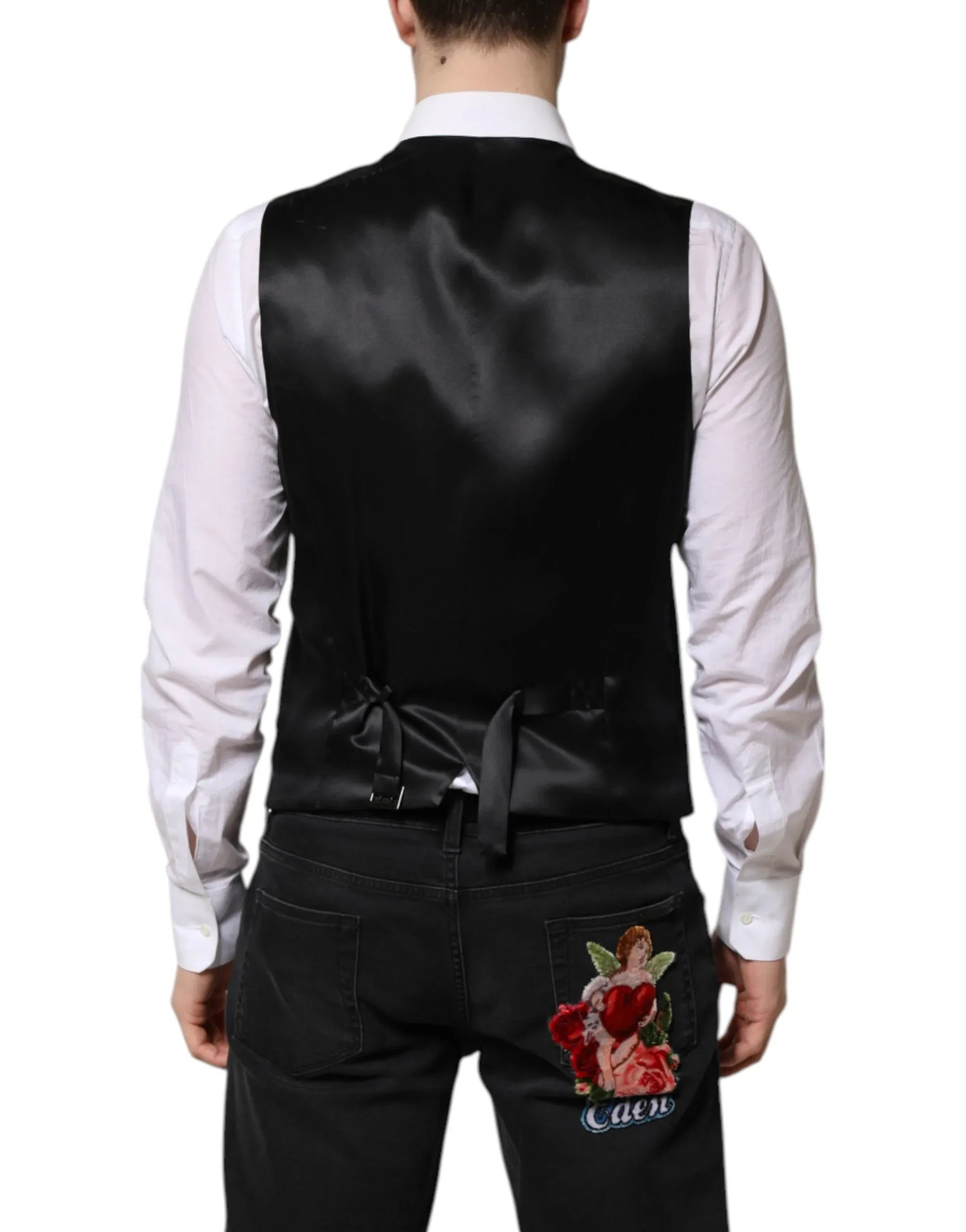 Dolce & Gabbana Green Wool Dress Formal Men Waistcoat Vest - Zeiniez