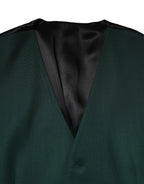 Dolce & Gabbana Green Wool Dress Formal Men Waistcoat Vest - Zeiniez