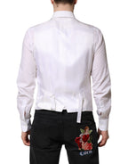 Dolce & Gabbana White Sequined Dress Formal Waistcoat Vest