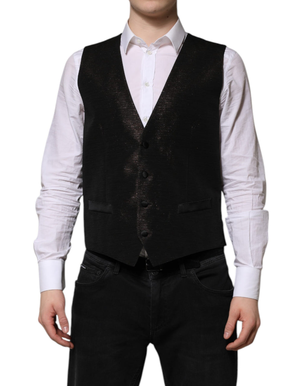 Dolce & Gabbana Dark Brown Dress Formal Men Waistcoat Vest