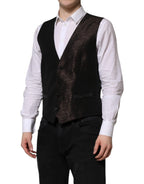 Dolce & Gabbana Dark Brown Dress Formal Men Waistcoat Vest - Zeiniez
