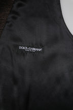 Dolce & Gabbana Dark Brown Dress Formal Men Waistcoat Vest
