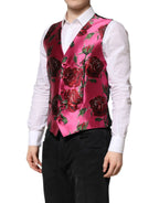 Dolce & Gabbana Pink Floral Satin Formal Men Waistcoat Vest - Zeiniez