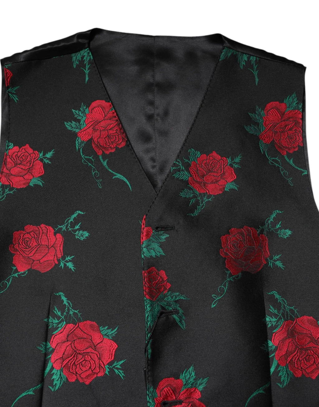 Dolce & Gabbana Red Floral Brocade Formal Men Waistcoat Vest - Zeiniez