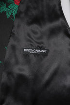 Dolce & Gabbana Red Floral Brocade Formal Men Waistcoat Vest - Zeiniez