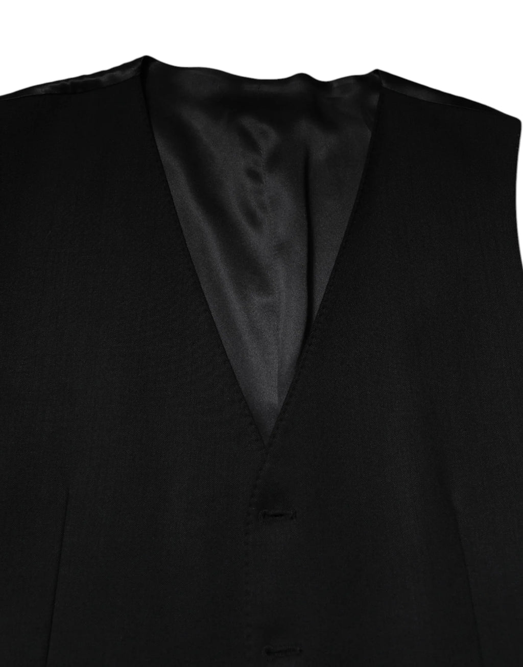 Dolce & Gabbana Black Wool Dress Formal Men Waistcoat Vest - Zeiniez