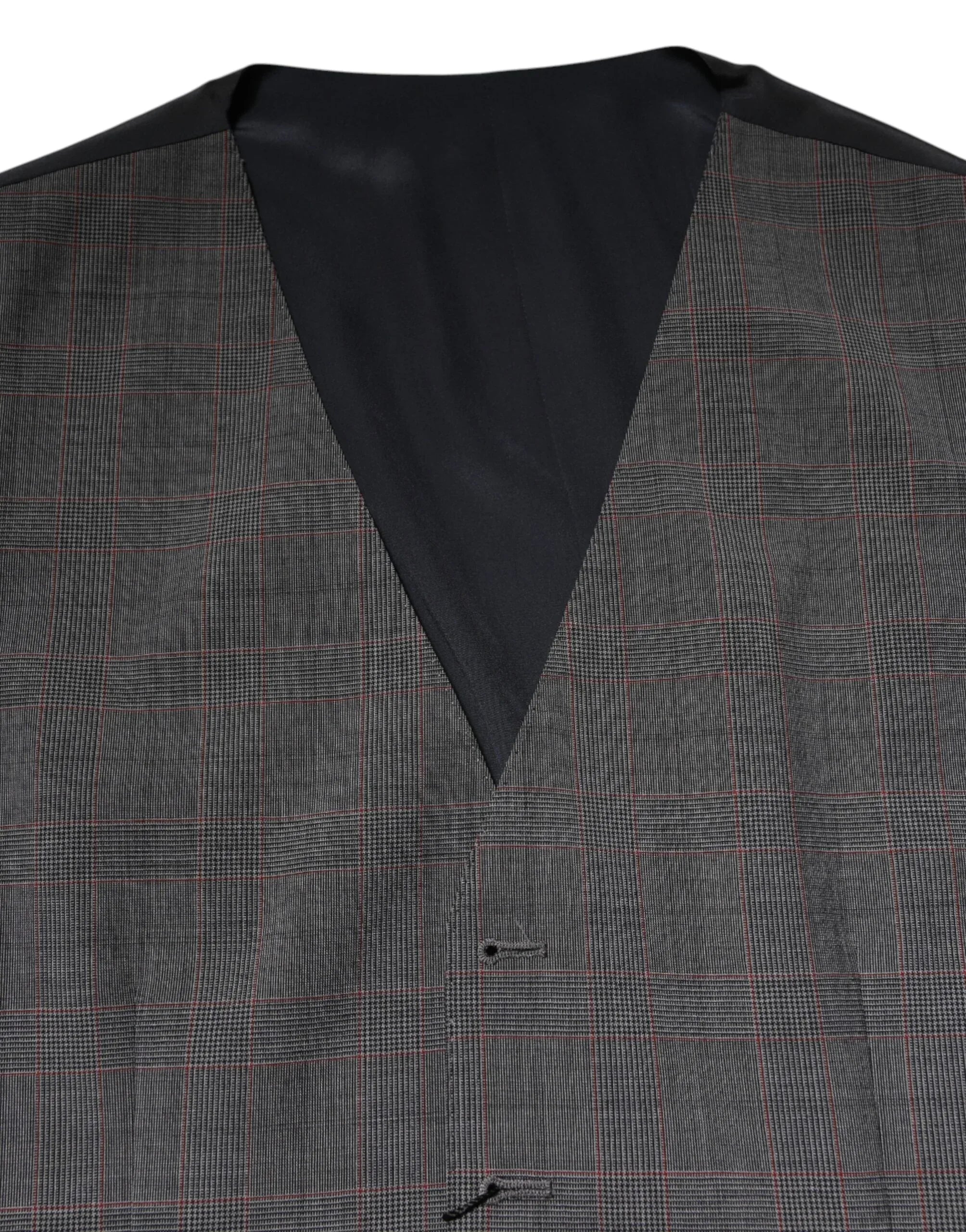 Dolce & Gabbana Gray Plaid Wool Formal Dress Waistcoat Vest - Zeiniez