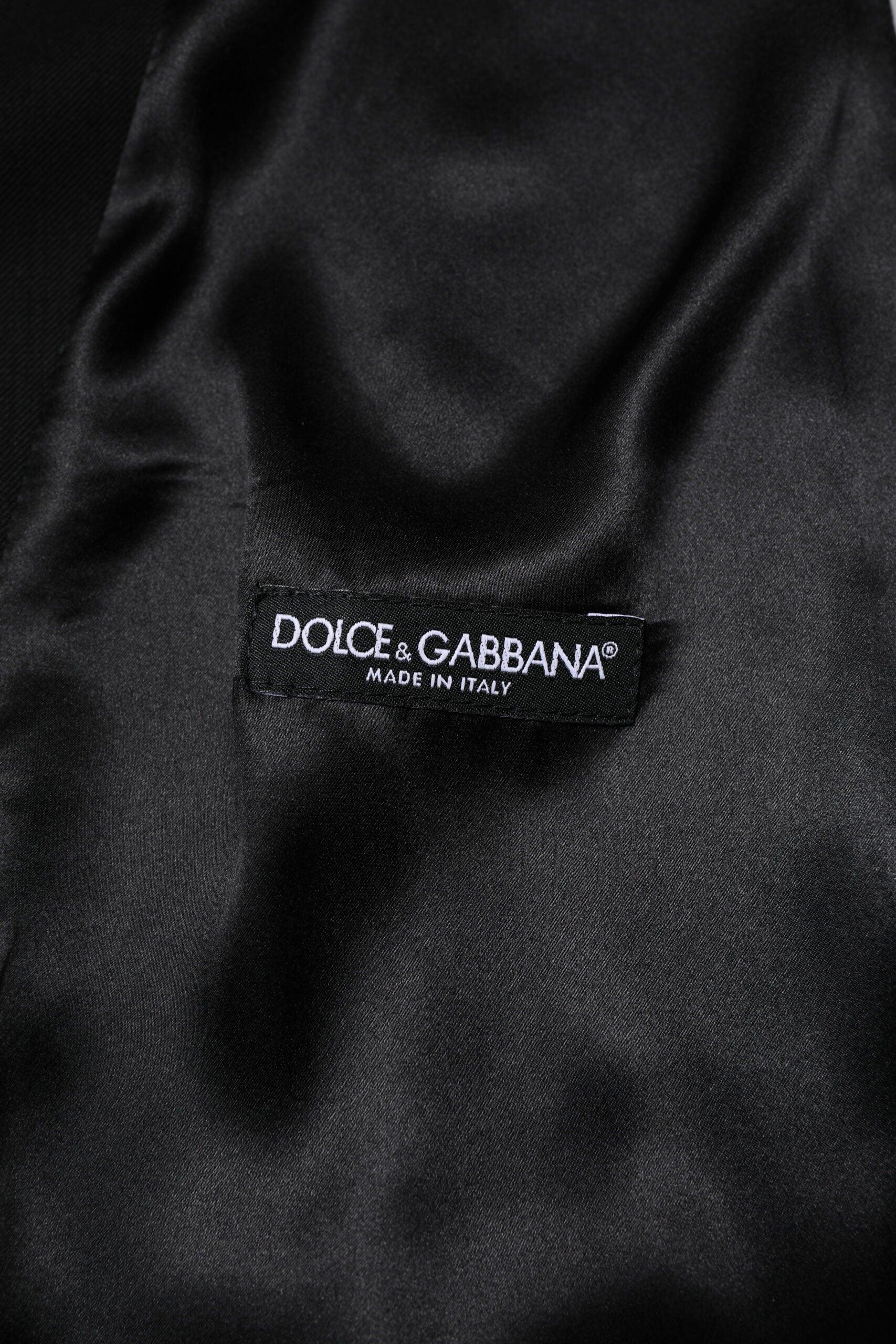 Dolce & Gabbana Black Wool Dress Formal Men Waistcoat Vest - Zeiniez