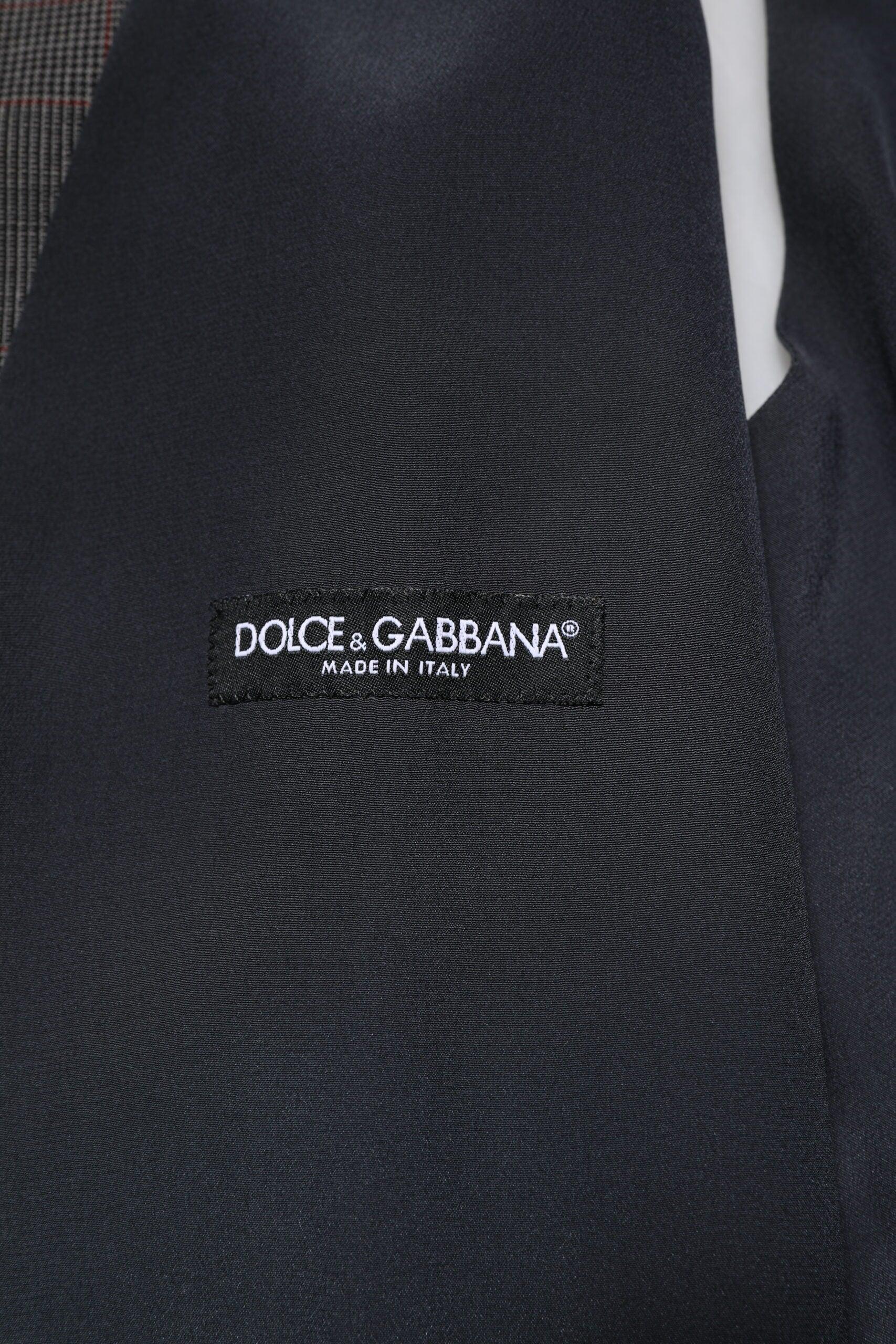 Dolce & Gabbana Gray Plaid Wool Formal Dress Waistcoat Vest - Zeiniez