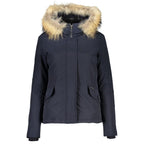 Woolrich Blue Cotton Women's Jacket with Hood