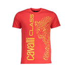 Cavalli Class Rosso Cotton Men T-Shirt - Zeiniez