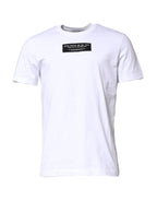 Dolce & Gabbana White Cotton Logo Patch Crew Neck T-shirt - Zeiniez