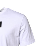 Dolce & Gabbana White Cotton Logo Patch Crew Neck T-shirt - Zeiniez