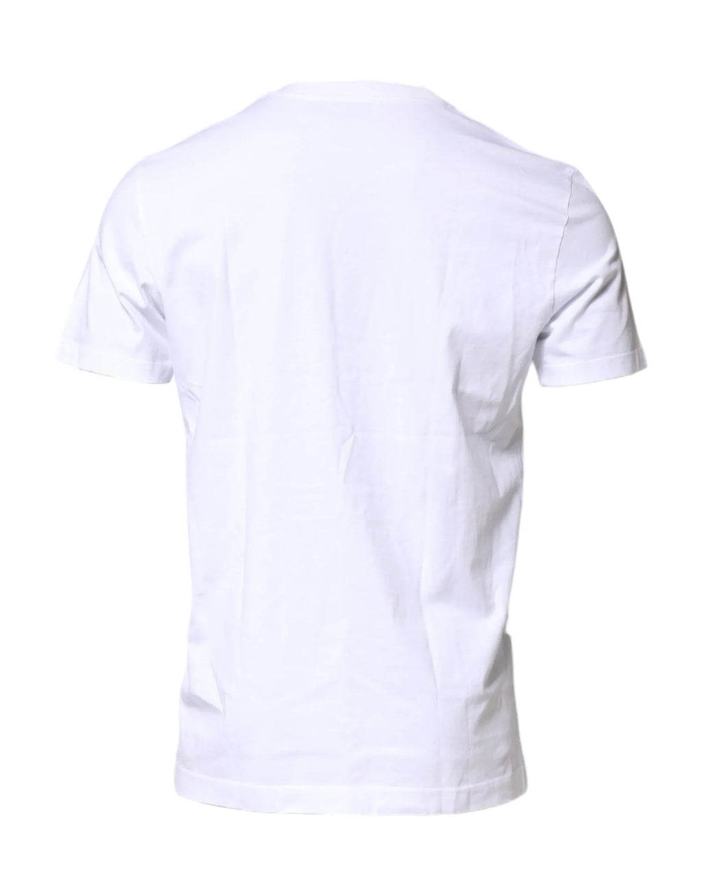 Dolce & Gabbana White Cotton Logo Patch Crew Neck T-shirt - Zeiniez