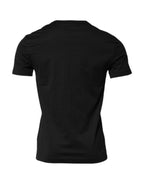 Dolce & Gabbana Black Cotton Short Sleeves Round Neck T-shirt - Zeiniez