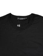 Dolce & Gabbana Black Cotton Short Sleeves Round Neck T-shirt - Zeiniez