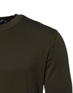 Dolce & Gabbana Dark Green Long Sleeves Crew Neck T-shirt - Zeiniez