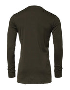 Dolce & Gabbana Dark Green Long Sleeves Crew Neck T-shirt - Zeiniez