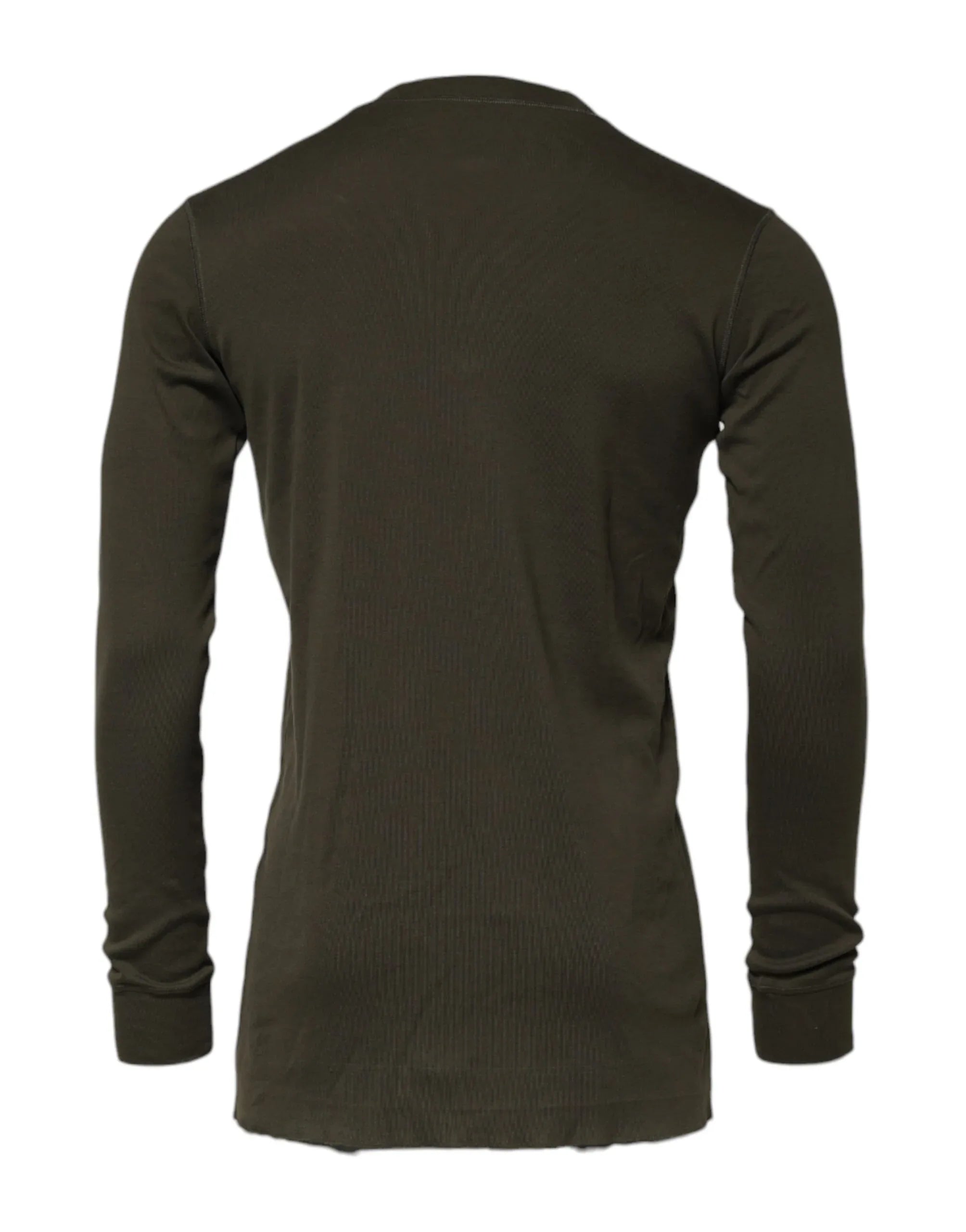 Dolce & Gabbana Dark Green Long Sleeves Crew Neck T-shirt - Zeiniez