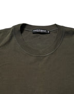Dolce & Gabbana Dark Green Long Sleeves Crew Neck T-shirt - Zeiniez