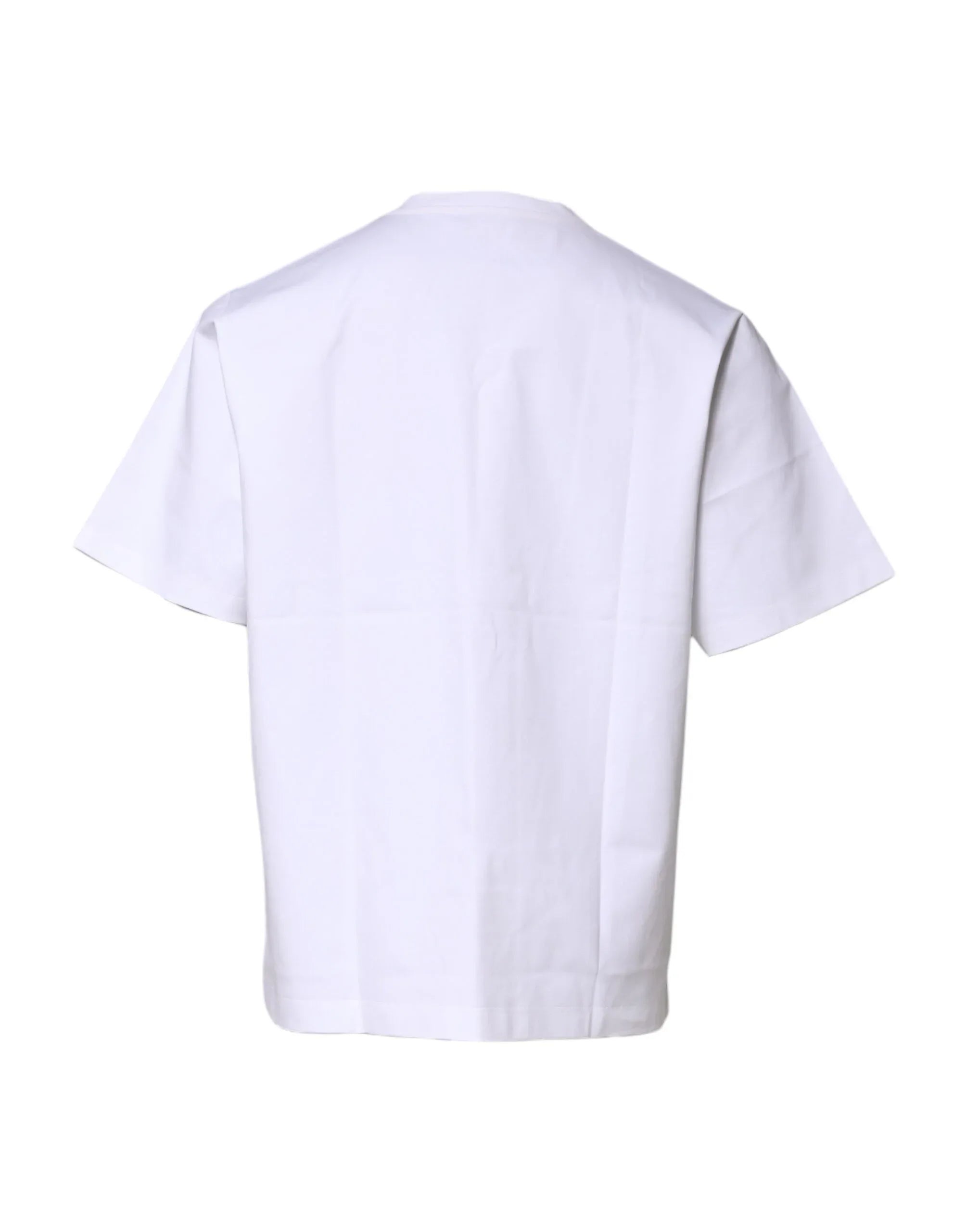 Dolce & Gabbana White Cotton Short Sleeves Crew Neck T-shirt - Zeiniez