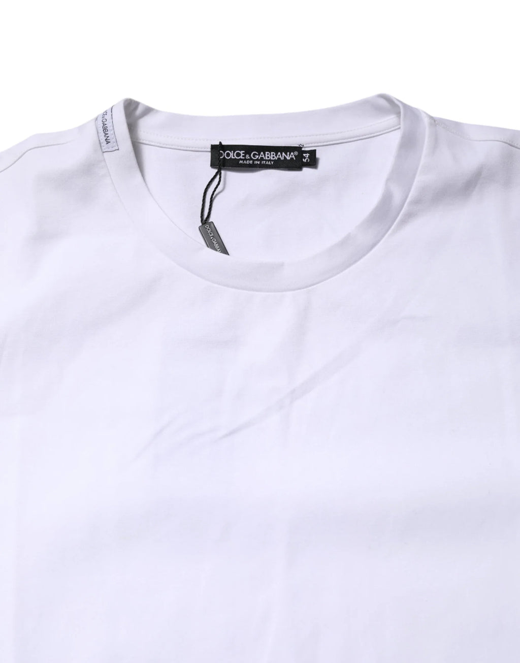 Dolce & Gabbana White Cotton Short Sleeves Crew Neck T-shirt - Zeiniez