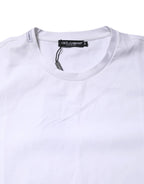 Dolce & Gabbana White Cotton Short Sleeves Crew Neck T-shirt - Zeiniez
