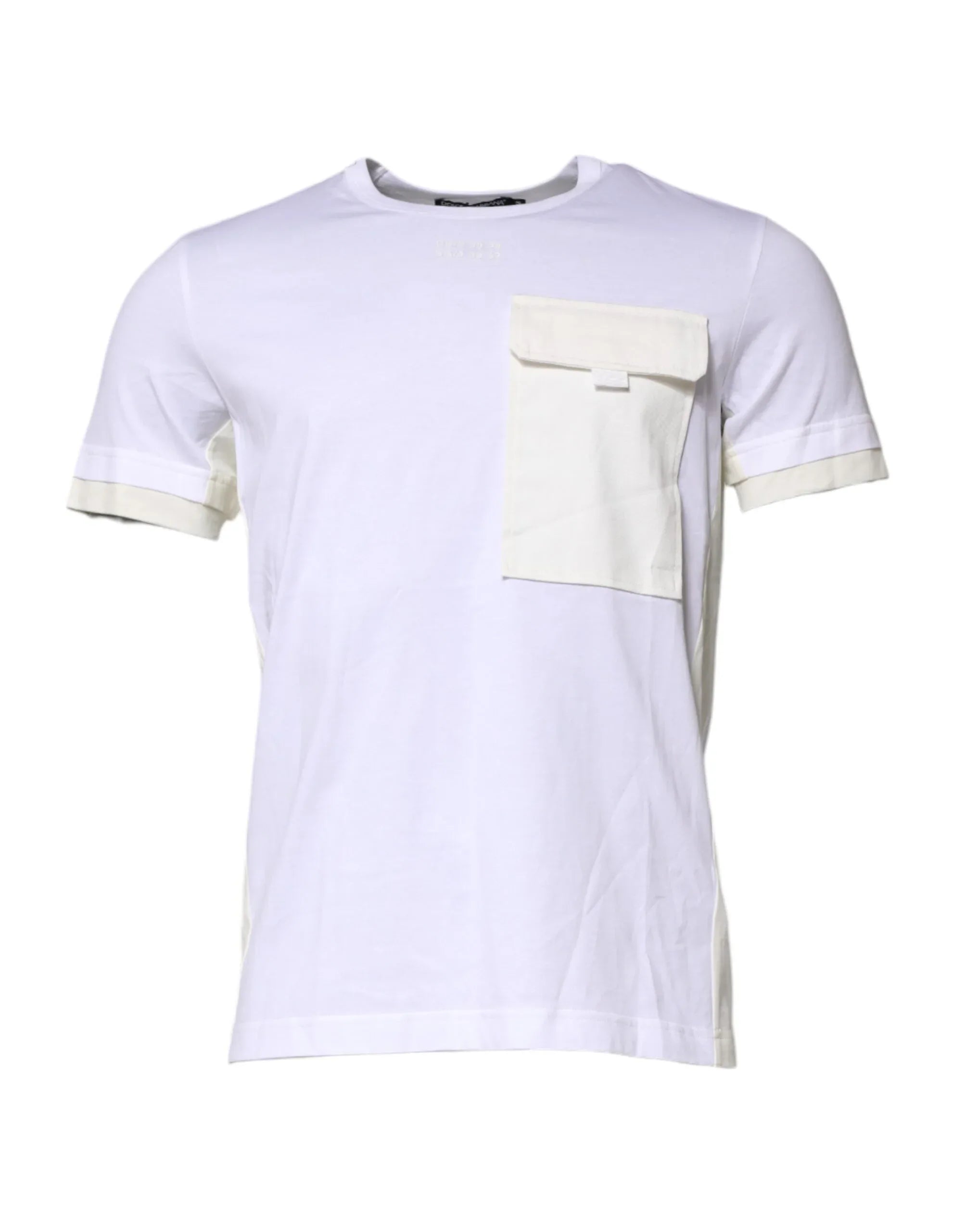 Dolce & Gabbana White Cotton Pocket Short Sleeves T-shirt - Zeiniez