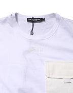 Dolce & Gabbana White Cotton Pocket Short Sleeves T-shirt - Zeiniez