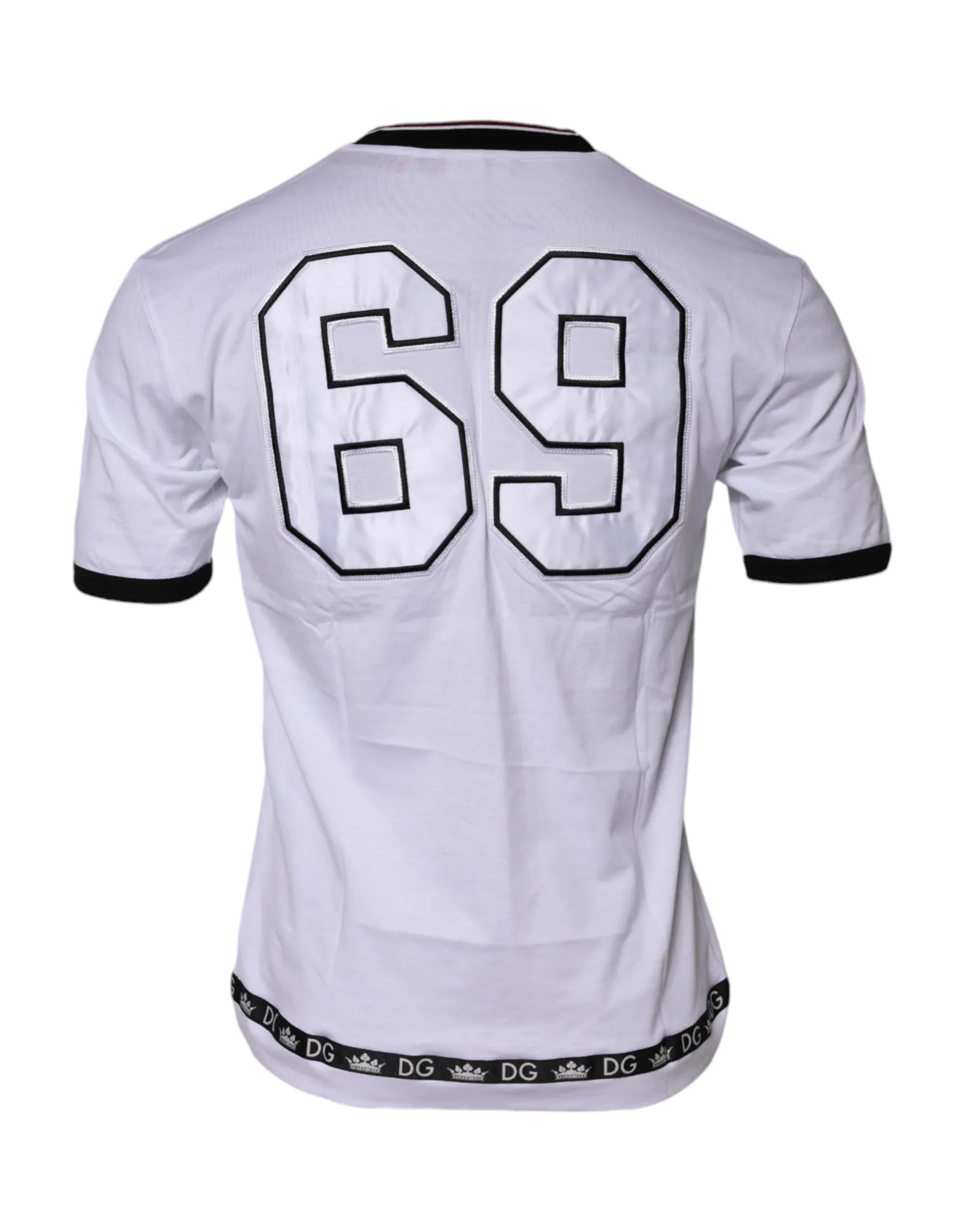 Dolce & Gabbana White Cotton Crown King Embroidery T-shirt - Zeiniez