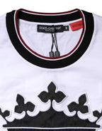 Dolce & Gabbana White Cotton Crown King Embroidery T-shirt - Zeiniez