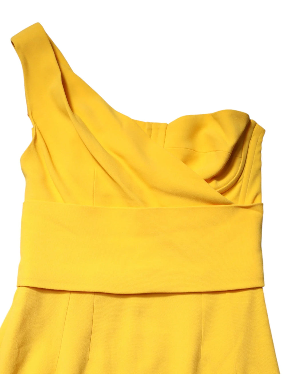Dolce & Gabbana Yellow One Shoulder Side Slit Midi Dress - Zeiniez