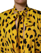 Dolce & Gabbana Yellow Leopard Long Sleeves Jumpsuit Dress - Zeiniez