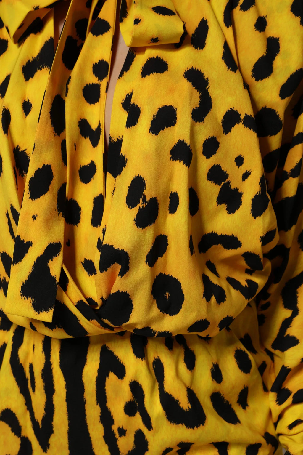 Dolce & Gabbana Yellow Leopard Long Sleeves Jumpsuit Dress - Zeiniez