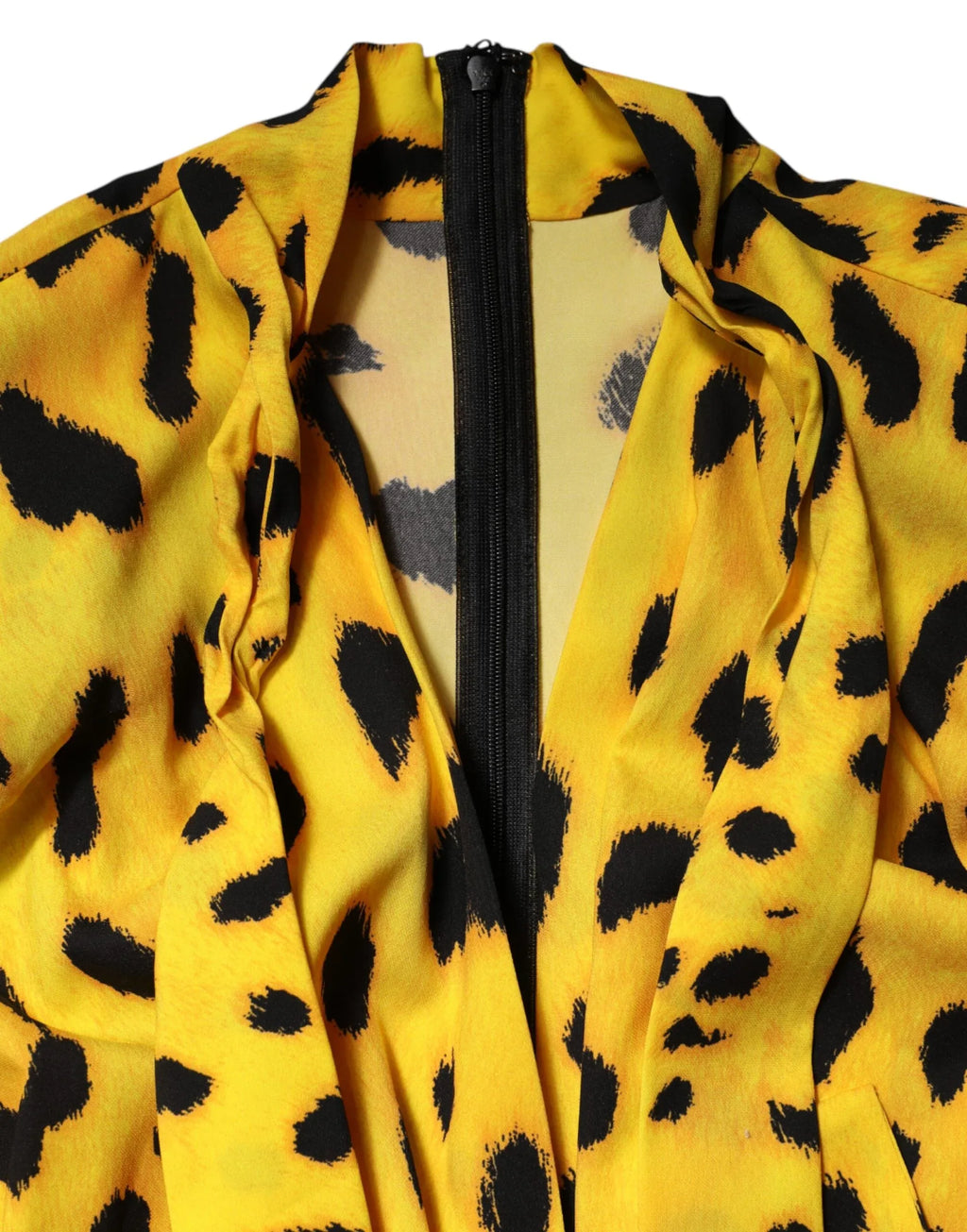 Dolce & Gabbana Yellow Leopard Long Sleeves Jumpsuit Dress - Zeiniez