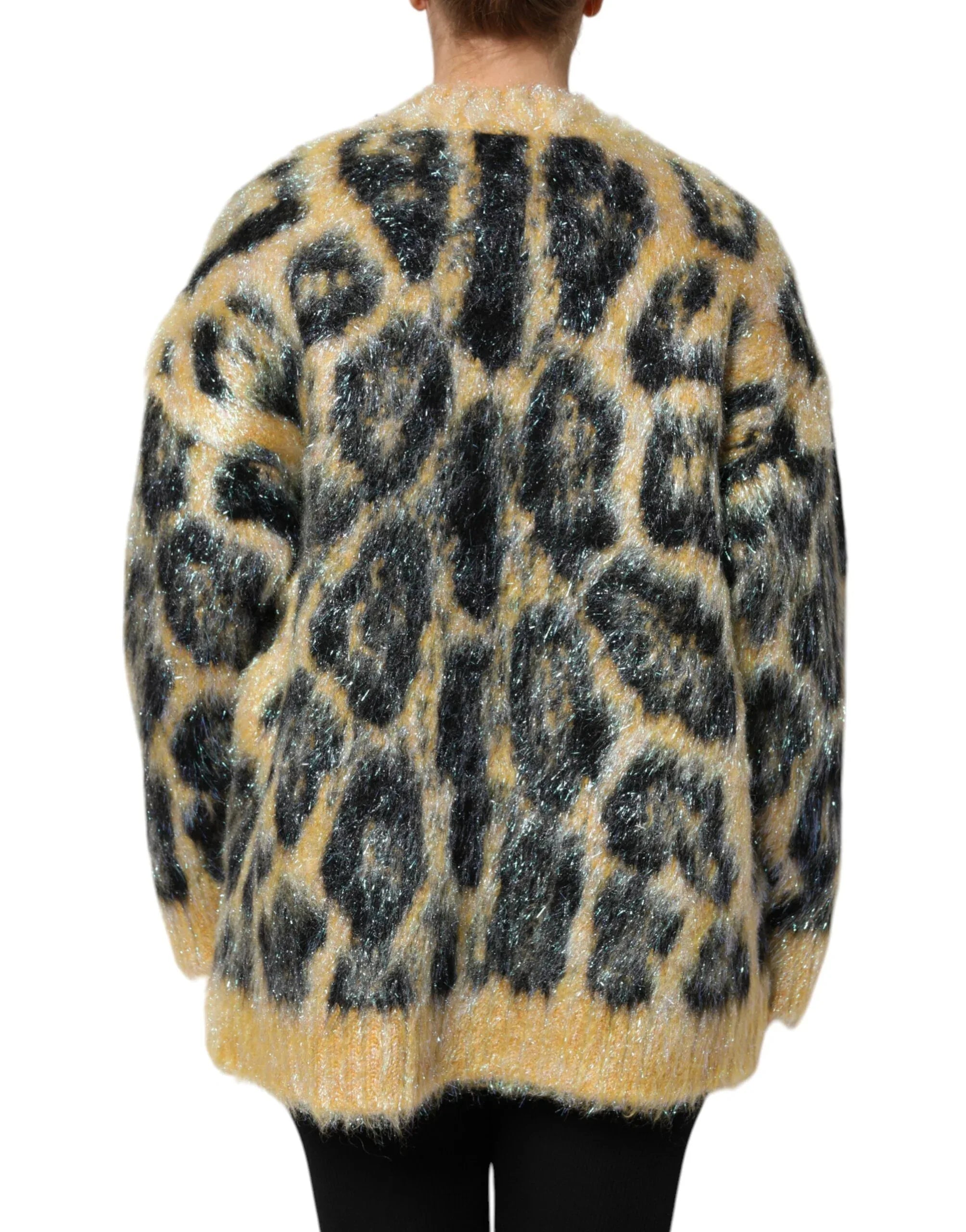 Dolce & Gabbana Multicolor Leopard Mohair Crew Neck Sweater - Zeiniez