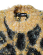 Dolce & Gabbana Multicolor Leopard Mohair Crew Neck Sweater - Zeiniez