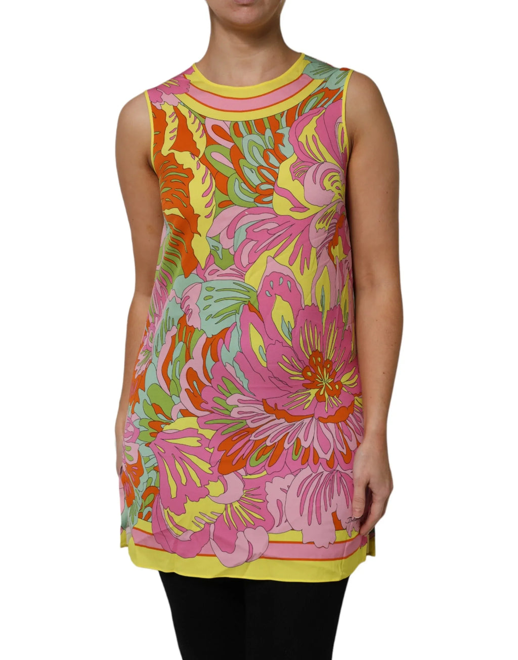 Dolce & Gabbana Multicolor Floral Roundneck Sleeveless Top - Zeiniez