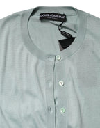 Dolce & Gabbana Light Green Silk Button Down Cardigan Sweater - Zeiniez