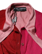 Dolce & Gabbana Pink Short Sleeves Buttoned Ascot Collar Top - Zeiniez