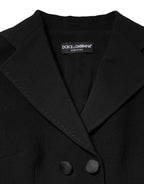 Dolce & Gabbana Black Wool Double Breasted Coat Jacket - Zeiniez