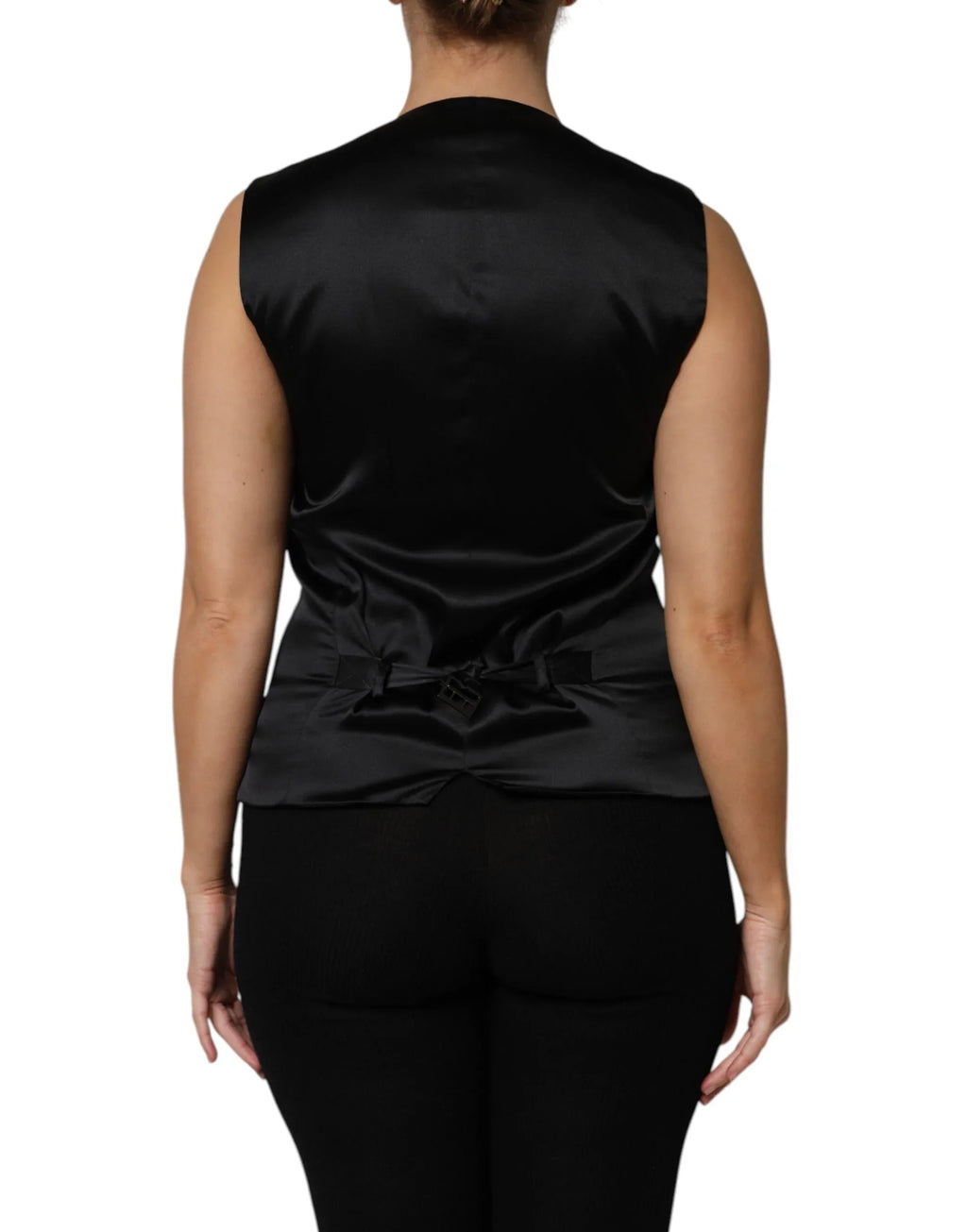 Dolce & Gabbana Silver Floral Jacquard Sleeveless Vest Top - Zeiniez