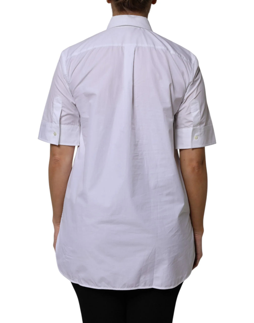 Dolce & Gabbana White Cotton Short Sleeves Collared Polo Top - Zeiniez