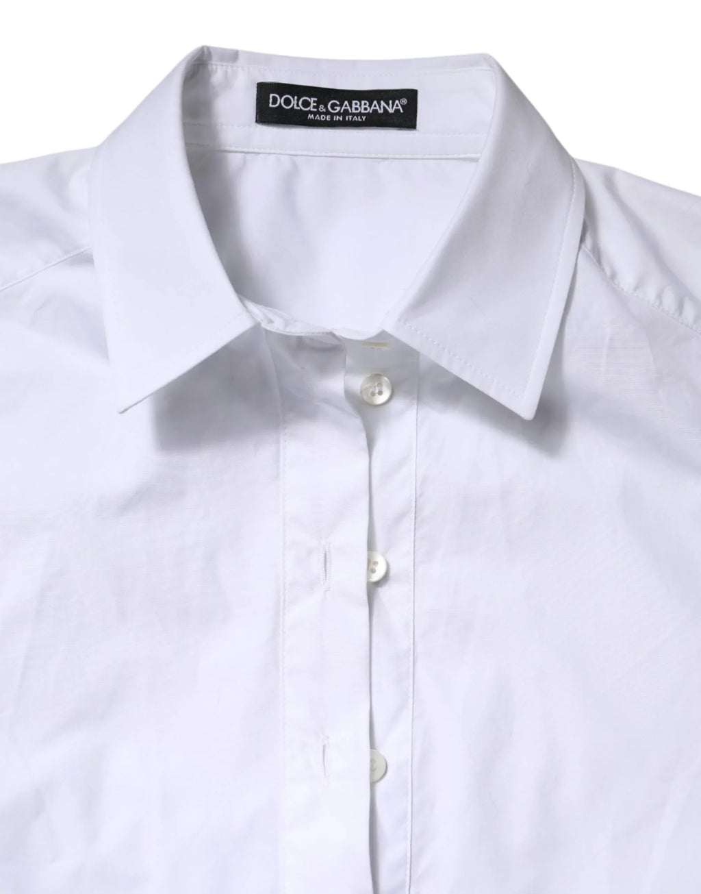 Dolce & Gabbana White Cotton Short Sleeves Collared Polo Top - Zeiniez
